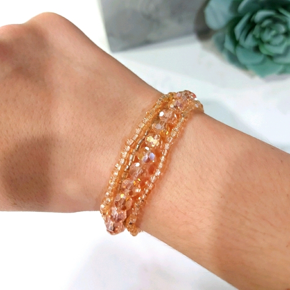 Blush Beaded Bracelets - Picture 2 of 4